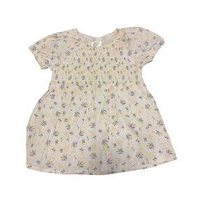 Koala kids 4T White Yellow Floral Smocked Cotton Dress Cottagecore